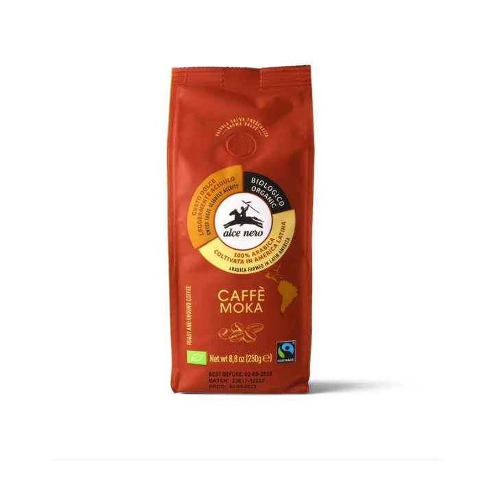 BIO KAWA MIELONA ARABICA 100 % MOKA GÓRSKA BIO 250 g - ALCE NERO