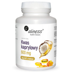 Kwas kaprylowy (60% C8) 600 mg, 90 kapsułek suplement diety - Aliness