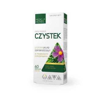 Czystek 20% polifenoli, 60 kapsułek suplement diety - MEDICA HERBS