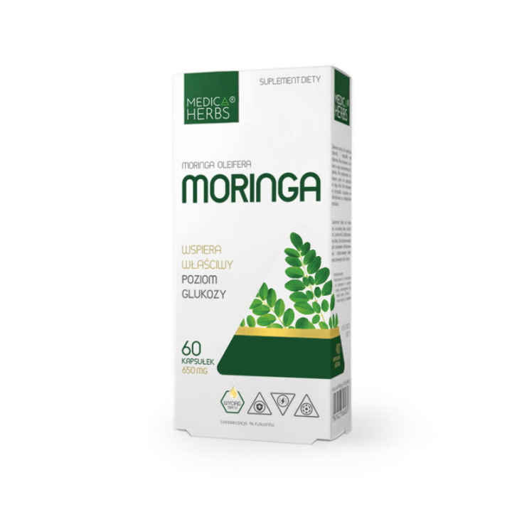 Moringa 4% flawonów, 60 kapsułek suplement diety - MEDICA HERBS