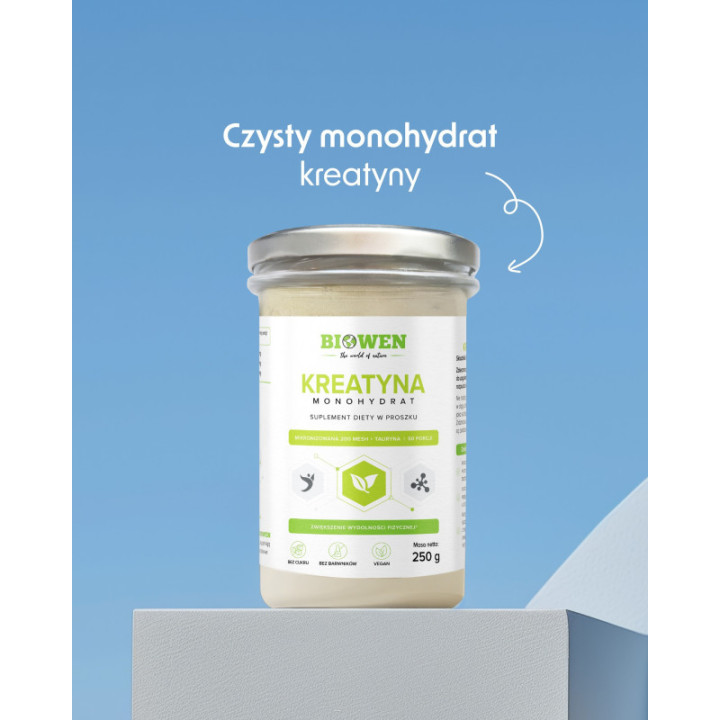 Kreatyna w proszku monohydrat mikronizowana 200 MESH Biowen suplement diety – 250 g