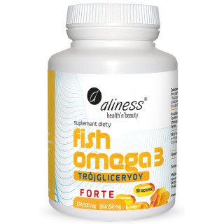 Fish Omega-3 FORTE Trójglicerydy 500/250 mg – Aliness – 60 kapsułek