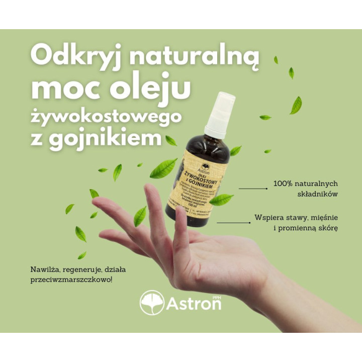 Olej żywokostowy z gojnikiem Astron 100 ml – naturalny | ZdrowySklep24