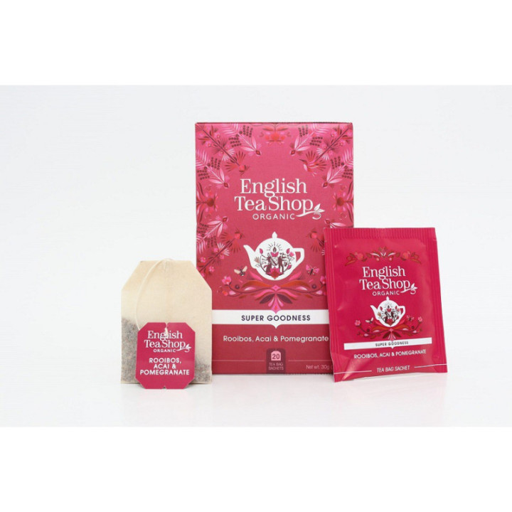 Herbata Rooibos, Acai & Pomegranate 20 saszetek 30 g - English Tea Shop Organic
