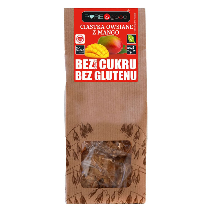 Ciastka owsiane z mango bez dodatku cukrów 150 g – Pure&Good