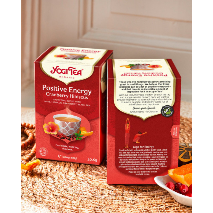 BIO herbata Positive Energy Cranberry Hibiscus (17 saszetek x 1,8 g) 30,6 g - Yogi Tea