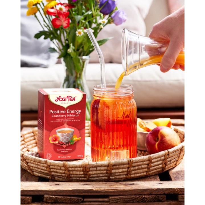 BIO herbata Positive Energy Cranberry Hibiscus (17 saszetek x 1,8 g) 30,6 g - Yogi Tea