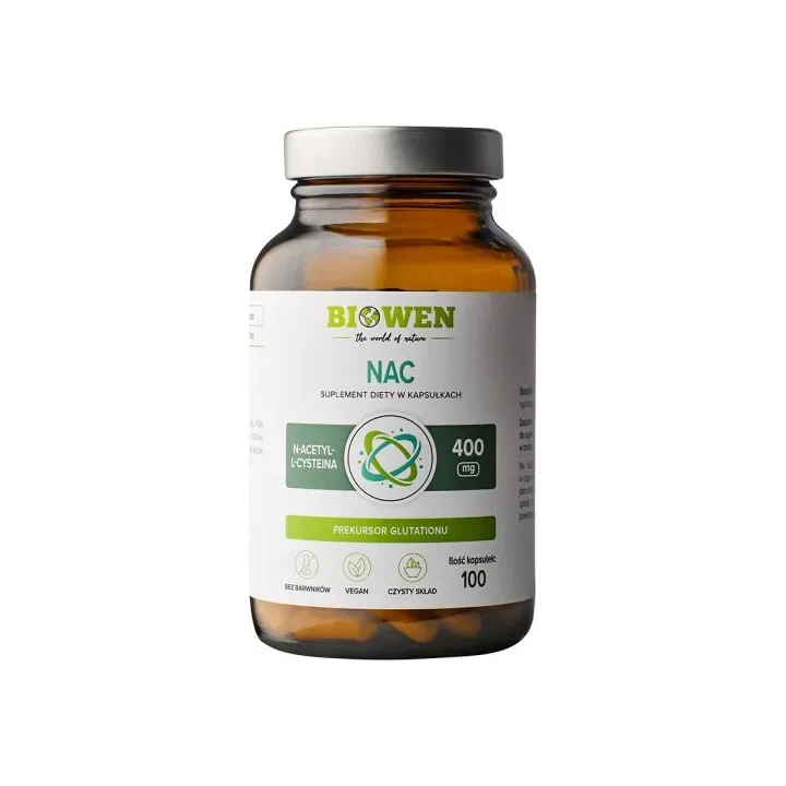 N-acetylo-L-cysteina (NAC) 400 mg, 100 kapsułek, suplement diety - Biowen