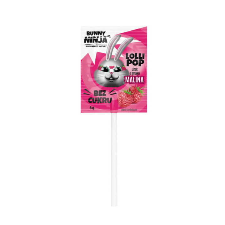 Lizak owocowy Serce 6 g (bez cukru 1 smak) - Bunny Ninja