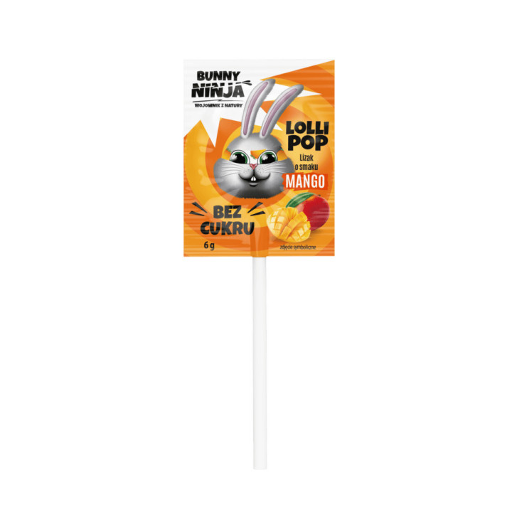 Lizak owocowy Serce 6 g (bez cukru 1 smak) - Bunny Ninja