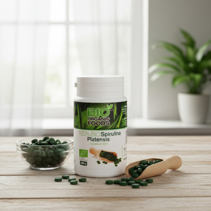 BIO Spirulina Platensis – 1200 Tabletek, Naturalne Wsparcie Zdrowia