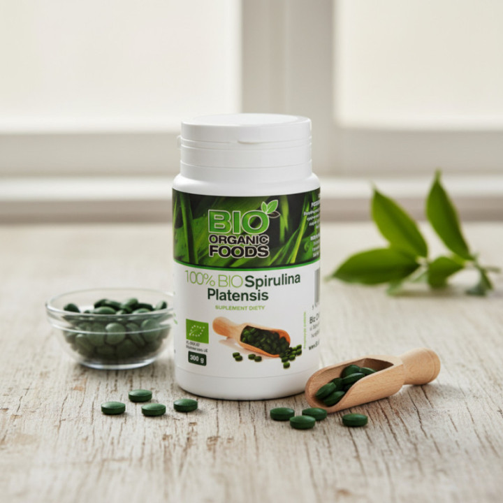 BIO Spirulina Platensis – 1200 Tabletek, Naturalne Wsparcie Zdrowia