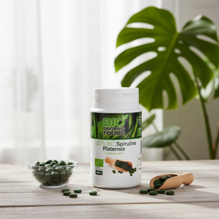 BIO Spirulina Platensis – 1200 Tabletek, Naturalne Wsparcie Zdrowia