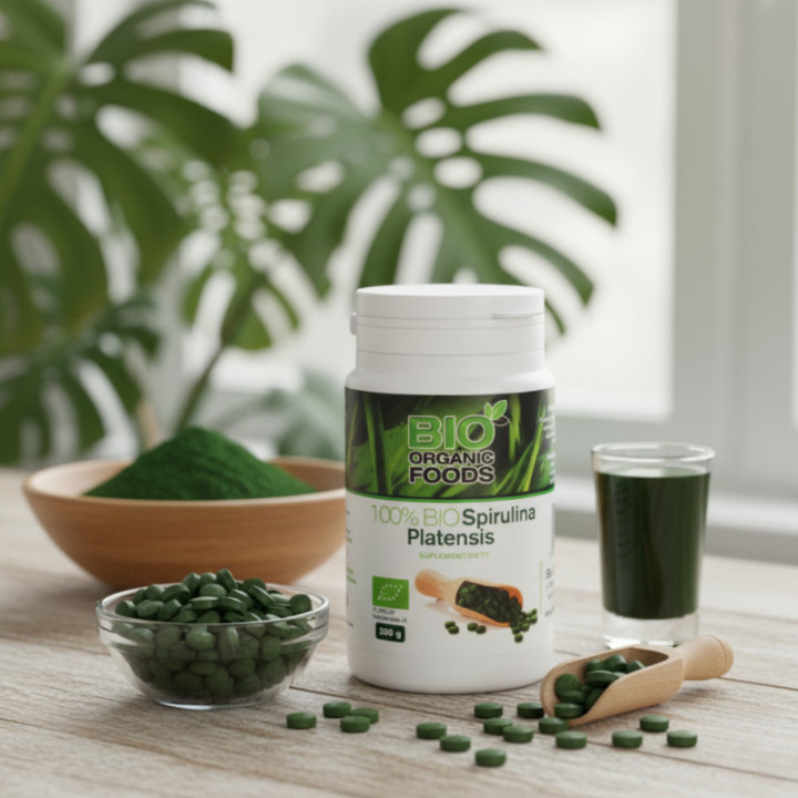 BIO Spirulina Platensis – 1200 Tabletek, Naturalne Wsparcie Zdrowia