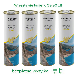 Oliwa z oliwek Aristeon zestaw 4 oliw 1 litr z cytryną BEZPŁATNA DOSTAWA
