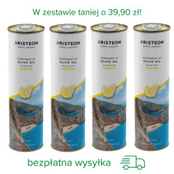 Oliwa z oliwek Aristeon zestaw 4 oliw 1 litr z cytryną BEZPŁATNA DOSTAWA