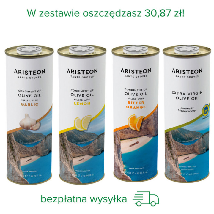 Oliwa z oliwek Aristeon zestaw 4 oliw po 500 ml BEZPŁATNA DOSTAWA