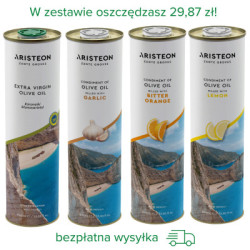 Oliwa z oliwek Aristeon zestaw 4 oliw po 1 litr BEZPŁATNA DOSTAWA