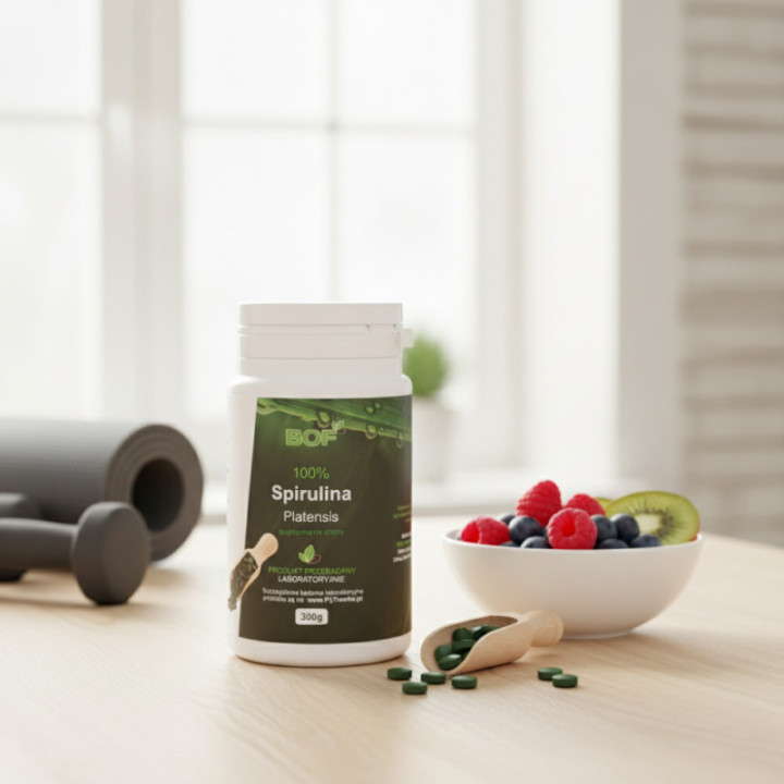 BIO Spirulina Platensis – 1200 Tabletek, Naturalne Źródło Witaminy B