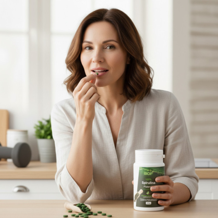 BIO Spirulina Platensis – 1200 Tabletek, Naturalne Źródło Witaminy B