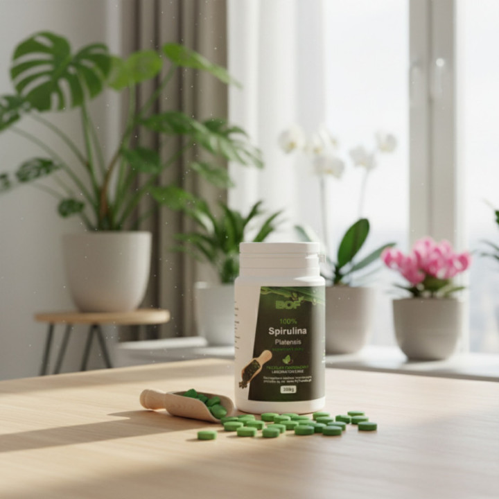 BIO Spirulina Platensis – 1200 Tabletek, Naturalne Źródło Witaminy B