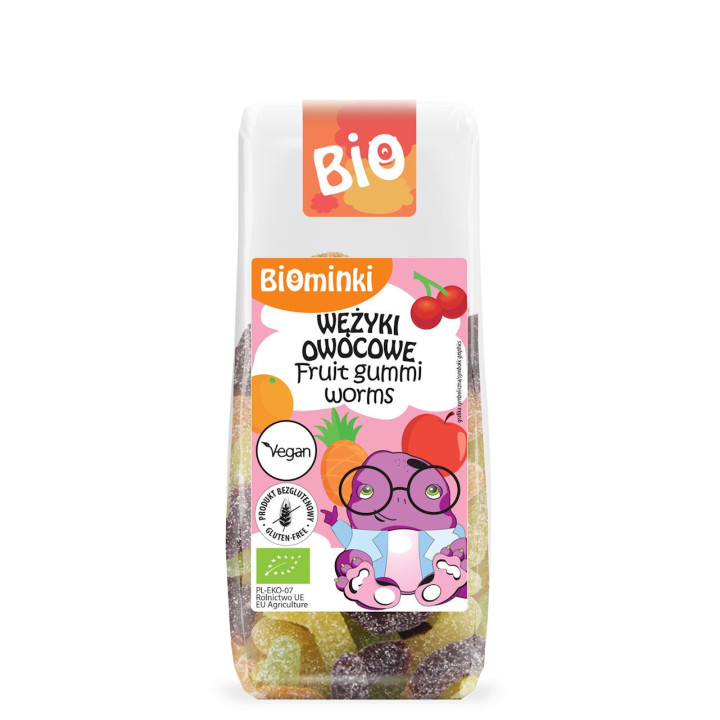 BIO Wężyki owocowe bez żelatyny Biominki 100 g