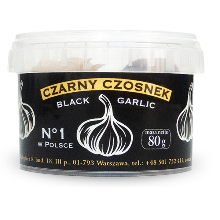 Czarny czosnek bezglutenowy BIO 80 g - Pięć Przemian