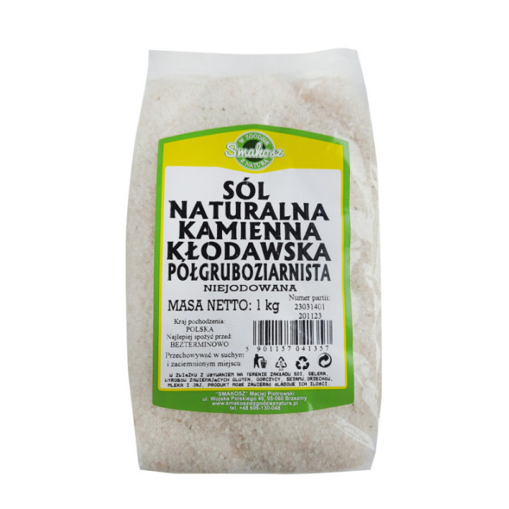 Sól kamienna Kłodawska półgruboziarnista 1 kg | Smakosz