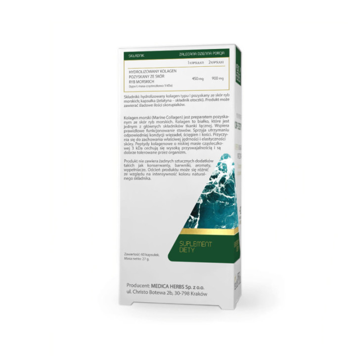 Kolagen Morski 450 mg 60 kapsułek, suplement diety - MEDICA HERBS