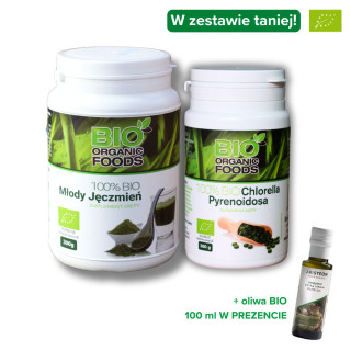 BIO Chlorella + BIO Młody Jęczmień – Ekologiczny Zestaw z GRATISAMI