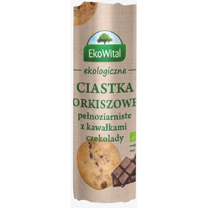 Ciastka orkiszowe pełnoziarniste z kawałkami czekolady BIO 250 g - EkoWital
