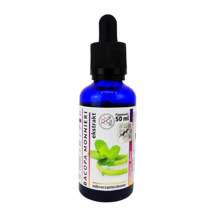 BACOPA MONNIERI Wyciąg Mikrocząsteczkowy w kroplach 50ml, suplement diety - Organis