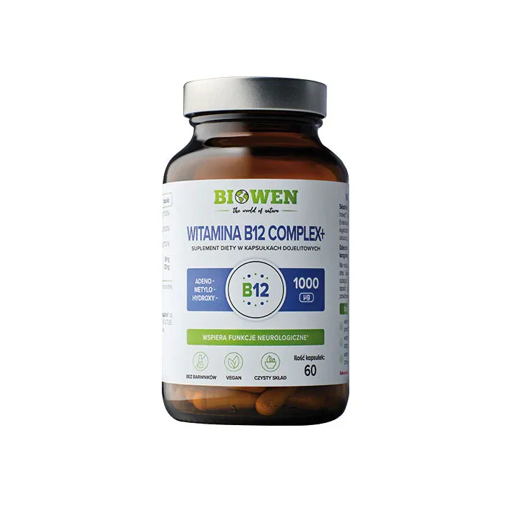 Witamina B12 Complex+ 60 kapsułek, suplement diety - Biowen