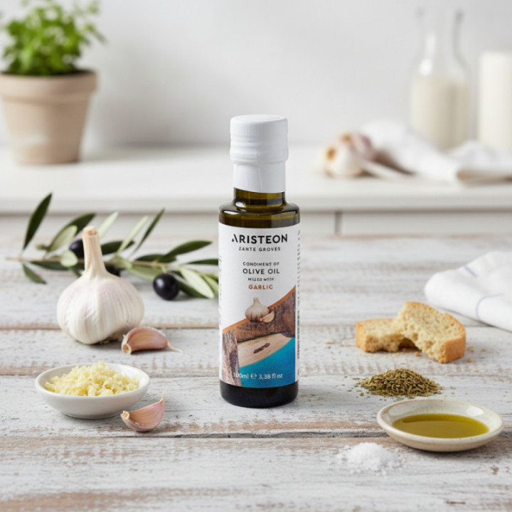 Oliwa z oliwek z dodatkiem czosnku 100 ml ARISTEON Grecka