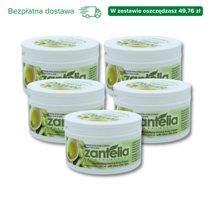 Krem nawilżający grecki Zantelia 250 ml - w zestawie 5 sztuk - oszczędzasz 49,76zł
