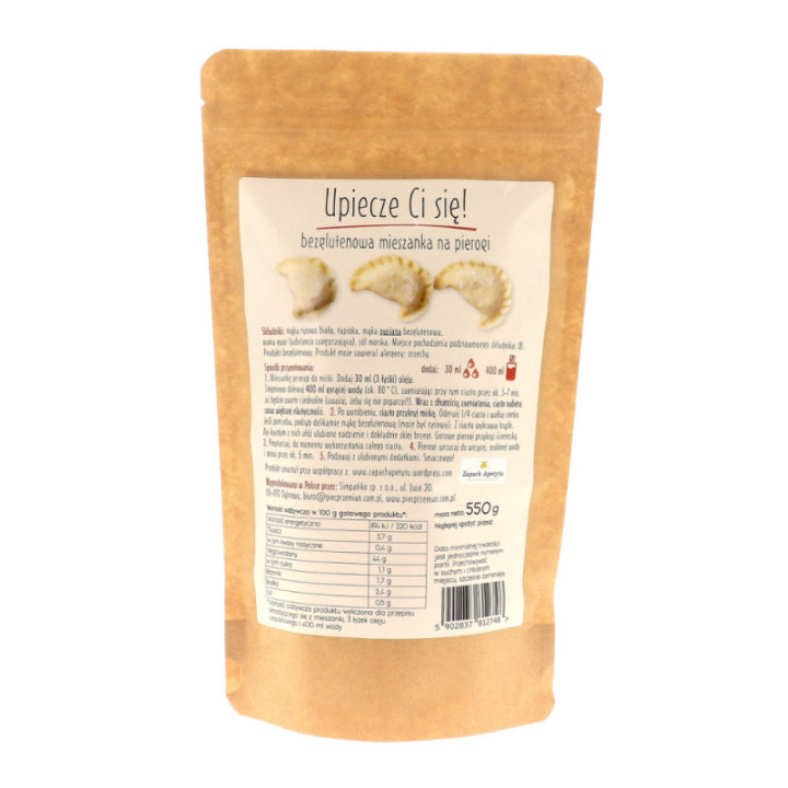 Mieszanka na pierogi bezglutenowe 550 g | Elastyczne ciasto bez glutenu