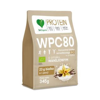 Białko Serwatkowe WPC 80 Waniliowe BIO 345 g - BeOrganic