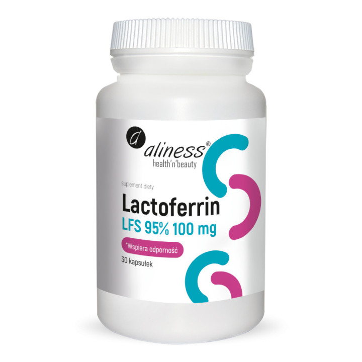 Lactoferrin LFS 95% z witaminą C 100 mg x 30 kapsułek suplement diety - Aliness