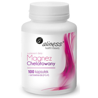 Magnez Chelatowany 650 mg + B6 P-5-P 100 kaps. | Aliness