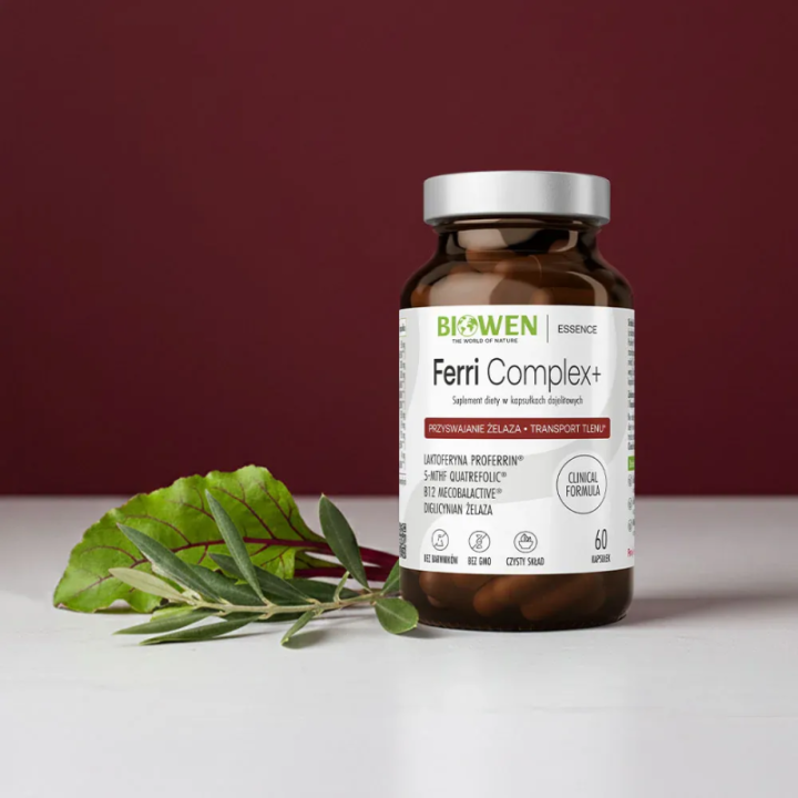 Żelazo Ferri Complex+ suplement diety, 60 kapsułek - Biowen