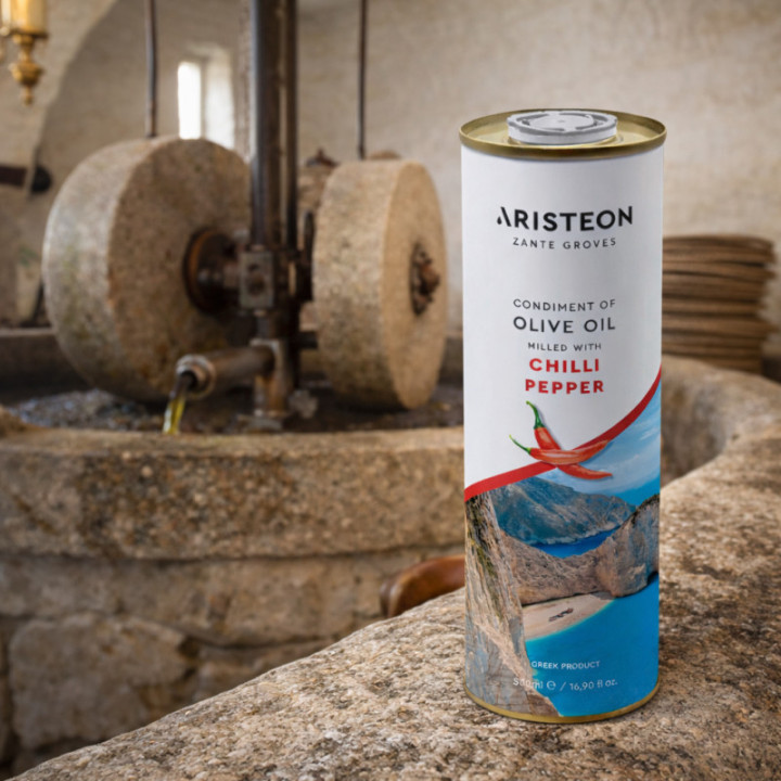 Oliwa z oliwek z dodatkiem chilli 500 ml ARISTEON z Grecji Zakynthos