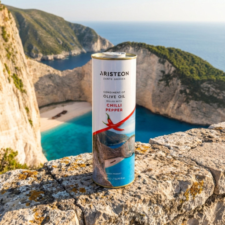 Oliwa z oliwek z dodatkiem chilli 500 ml ARISTEON z Grecji Zakynthos