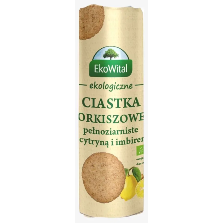 Ciastka orkiszowe pełnoziarniste z cytryną i imbirem BIO 250 g Eko Wital