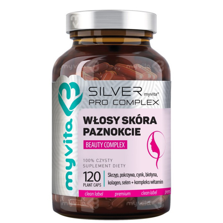 SILVER Włosy, skóra, paznokcie  Beauty Complex suplement diety120 kapsułek - MyVita