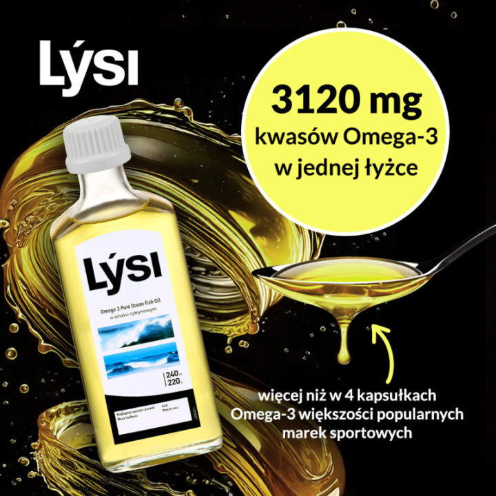 Tran islandzki o smaku cytrynowym 240 ml suplement diety - LYSI