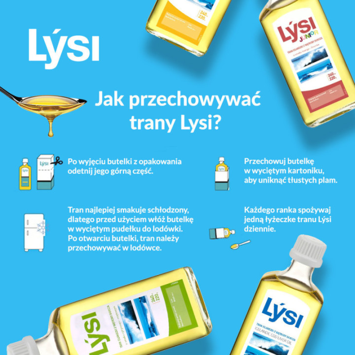 Tran islandzki o smaku cytrynowym 240 ml suplement diety - LYSI