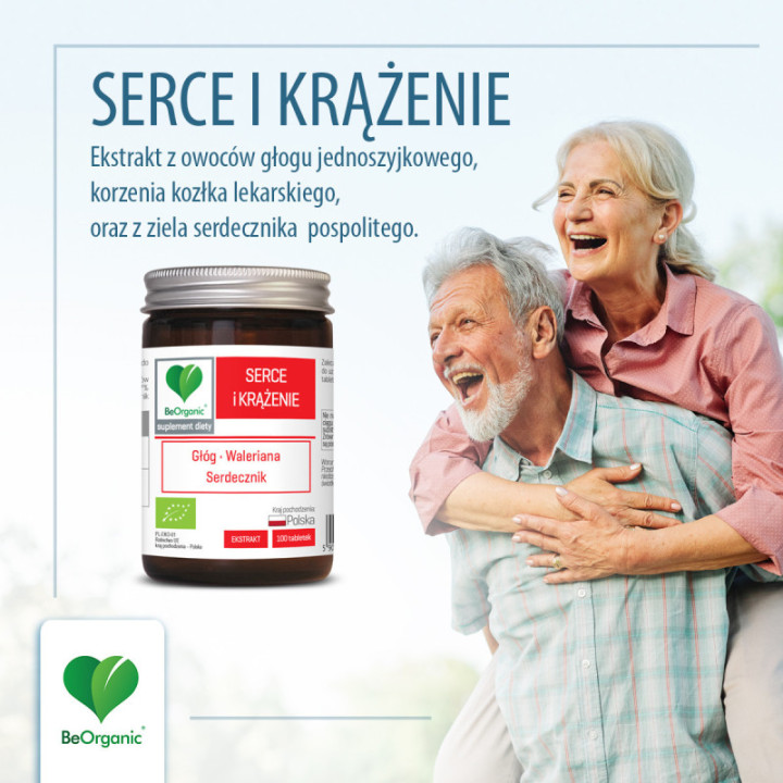 Serce i Krążenie BIO 500 mg x 100 tabletek suplement diety BeOrganic