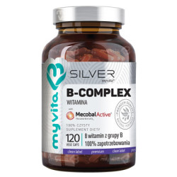 Witamina B-Complex 100% MyVita SILVER PURE – suplement diety, 120 kapsułek wegańskich