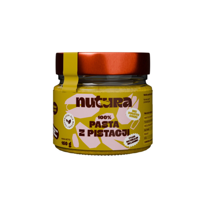 Pasta z pistacji 160g naturalna, bez dodatku cukru - Nutura