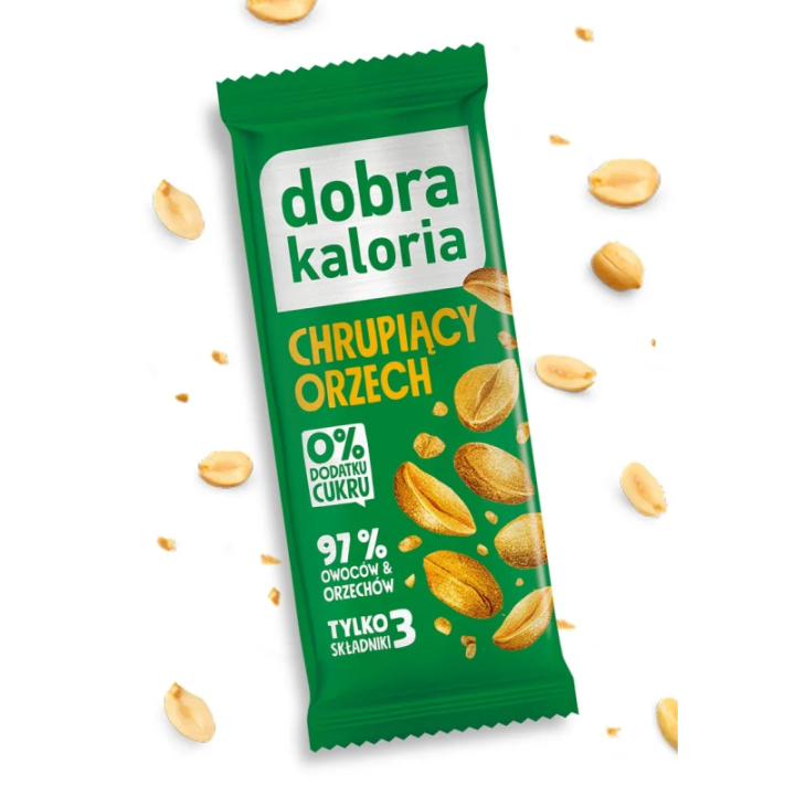 Baton chrupiący orzech 35 g – bez dodatku cukru